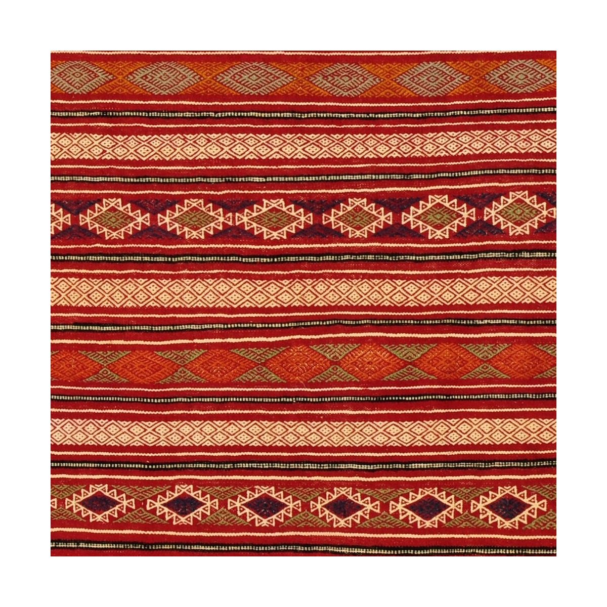 Tapis berbère Tapis Kilim Yakout 100x200 Multicolore (Tissé main, Laine, Tunisie) Tapis kilim tunisien style tapis marocain. Tap