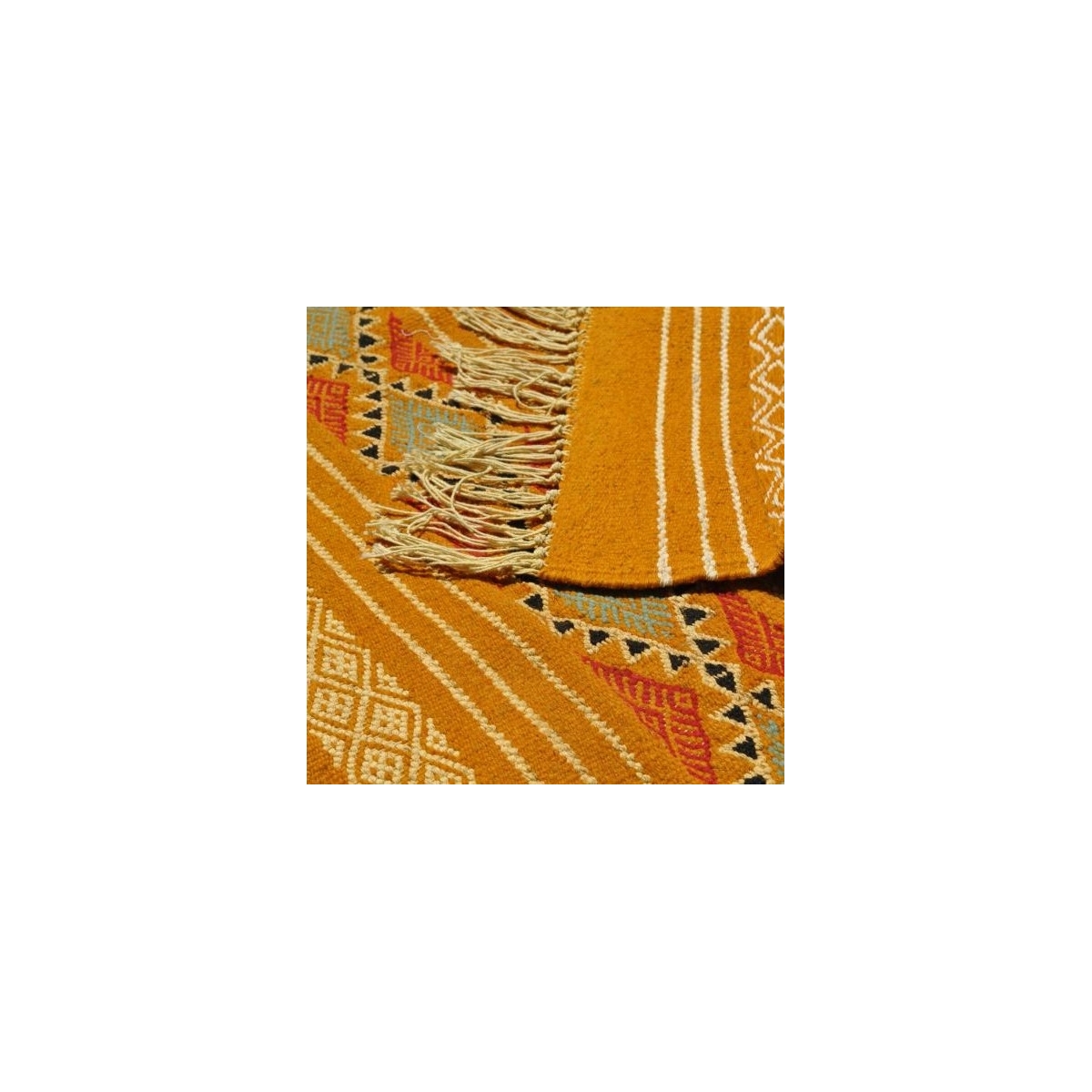 Alfombra bereber Alfombra Kilim Dalil 145x245 Naranja/Azul (Hecho a mano, Lana) Alfombra kilim tunecina, estilo marroquí. Alfomb