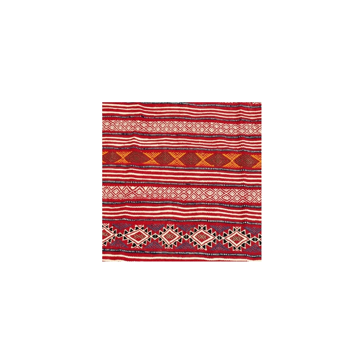 tappeto berbero Grande Tappeto Kilim Mahres 110x200 Rosso (Fatto a mano, Lana, Tunisia) Tappeto kilim tunisino, in stile marocch