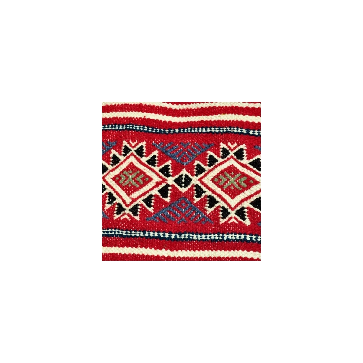 tappeto berbero Grande Tappeto Kilim Mahres 110x200 Rosso (Fatto a mano, Lana, Tunisia) Tappeto kilim tunisino, in stile marocch