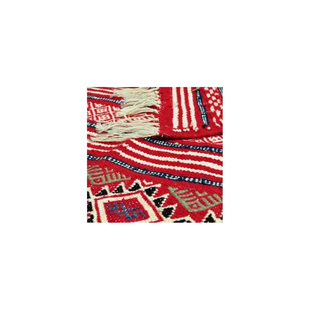 tappeto berbero Grande Tappeto Kilim Mahres 110x200 Rosso (Fatto a mano, Lana, Tunisia) Tappeto kilim tunisino, in stile marocch
