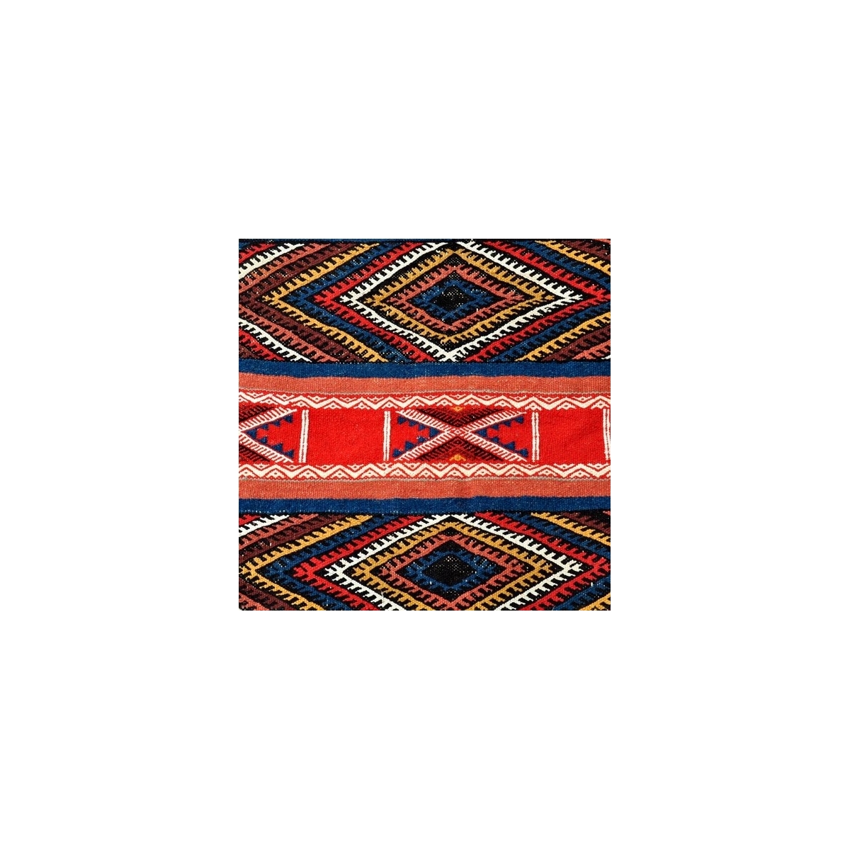 Berber tapijt Tapijt Kilim Akil 77x105 Veelkleurig (Handgeweven, Wol, Tunesië) Tunesisch kilimdeken, Marokkaanse stijl. Rechthoe