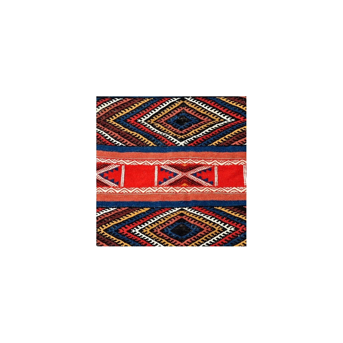 tappeto berbero Tappeto Kilim Akil 77x105 Multicolore (Fatto a mano, Lana) Tappeto kilim tunisino, in stile marocchino. Tappeto 