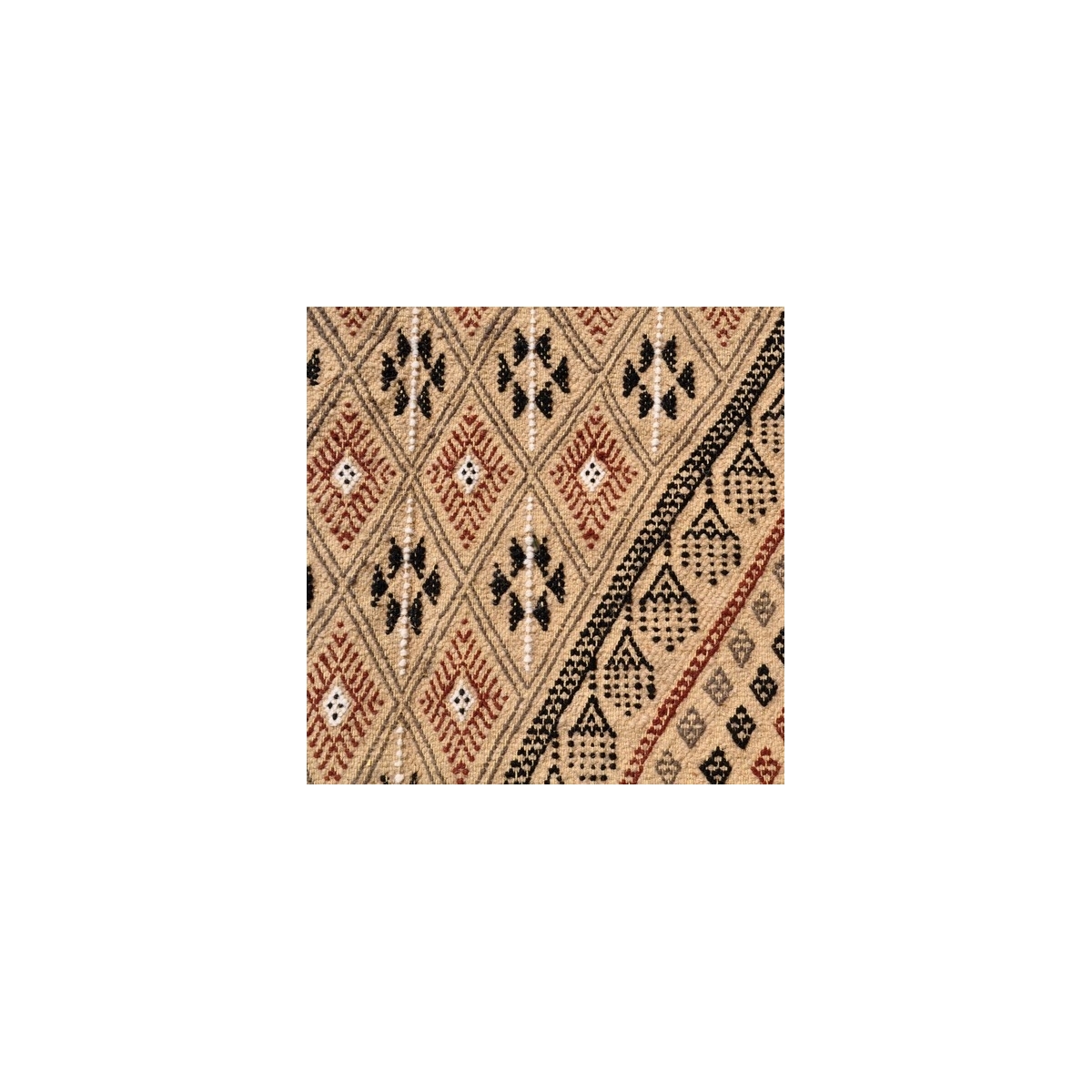 Berber Teppich Teppich Margoum Bulla regia 110x200 Beige/Braun (Handgefertigt, Wolle) Tunesischer Margoum-Teppich aus der Stadt 