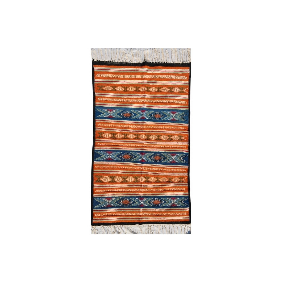 Alfombra bereber Alfombra Kilim carmona 110x150 Multicolor (Hecho a mano, Lana) Alfombra kilim tunecina, estilo marroquí. Alfomb