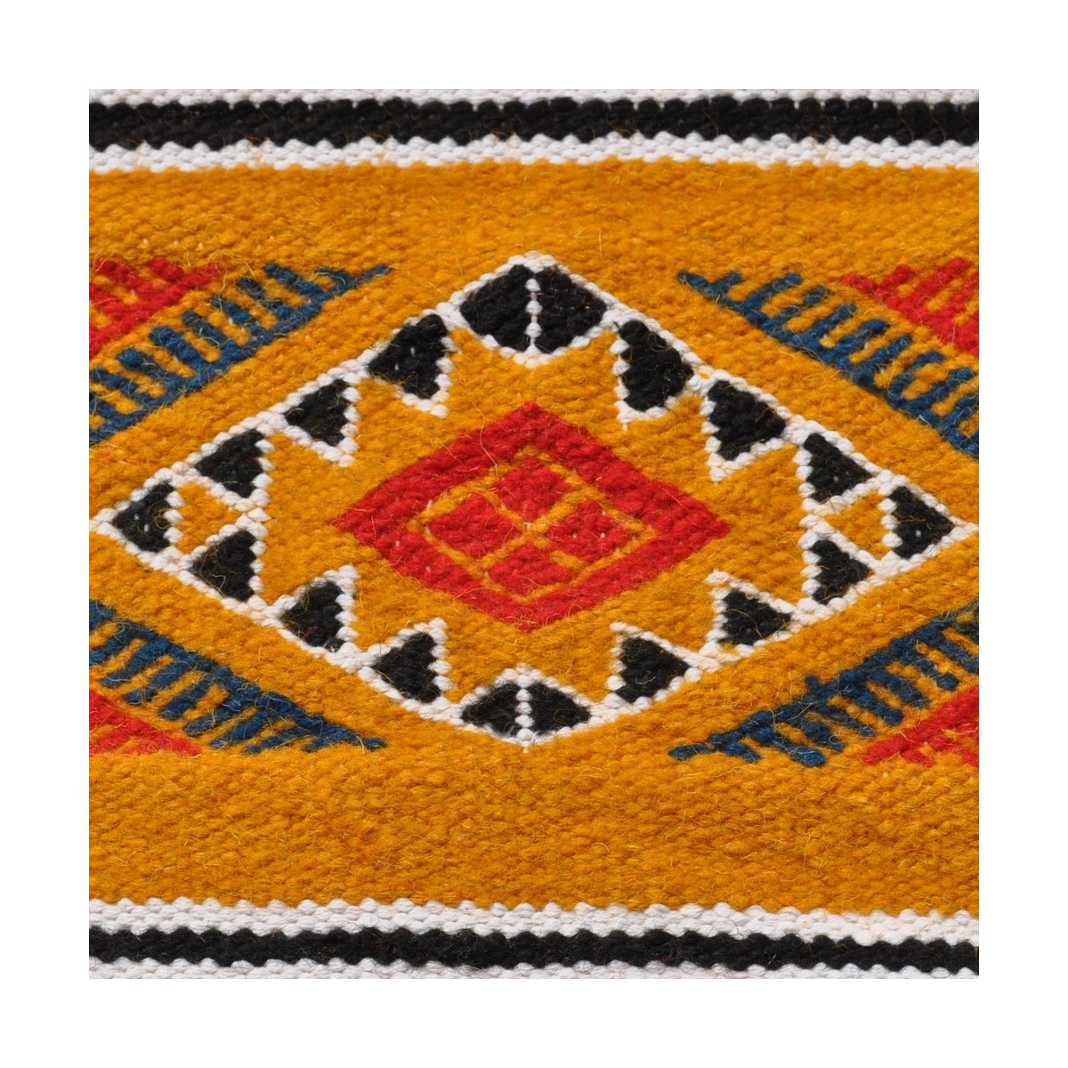 Tapis berbère Tapis Kilim Chemtou 145x250 Jaune/blanc (Tissé main, Laine) Tapis kilim tunisien style tapis marocain. Tapis recta