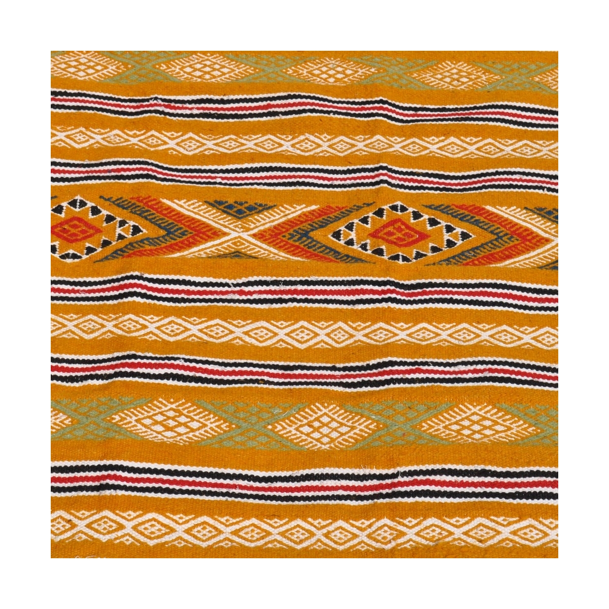 Alfombra bereber Alfombra Kilim Chemtou 145x250 Amarillo/Blanco (Hecho a mano, Lana) Alfombra kilim tunecina, estilo marroquí. A