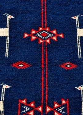 Tapijt Kilim lang Kerkouen 65x230 Blauw (Handgeweven, Wol, Tunesië)