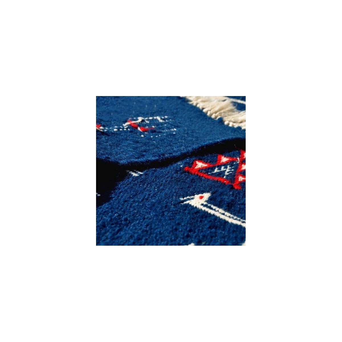 Berber carpet Rug Kilim long Kerkouen 65x230 Blue (Handmade, Wool, Tunisia) Tunisian Rug Kilim style Moroccan rug. Rectangular c
