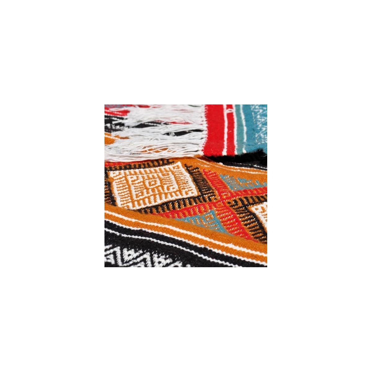 Berber carpet Rug Kilim long Kesra 65x205 Multicolour (Handmade, Wool) Tunisian Rug Kilim style Moroccan rug. Rectangular carpet