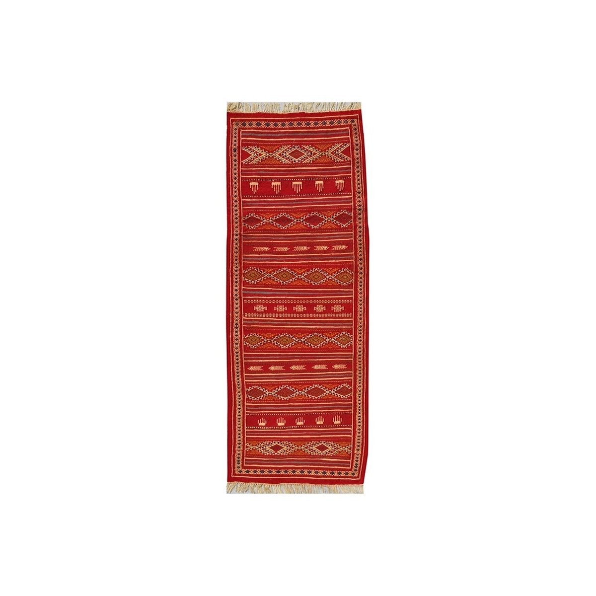 Alfombra bereber Alfombra Kilim largo Kesra 65x205 Multicolor (Hecho a mano, Lana) Alfombra kilim tunecina, estilo marroquí. Alf