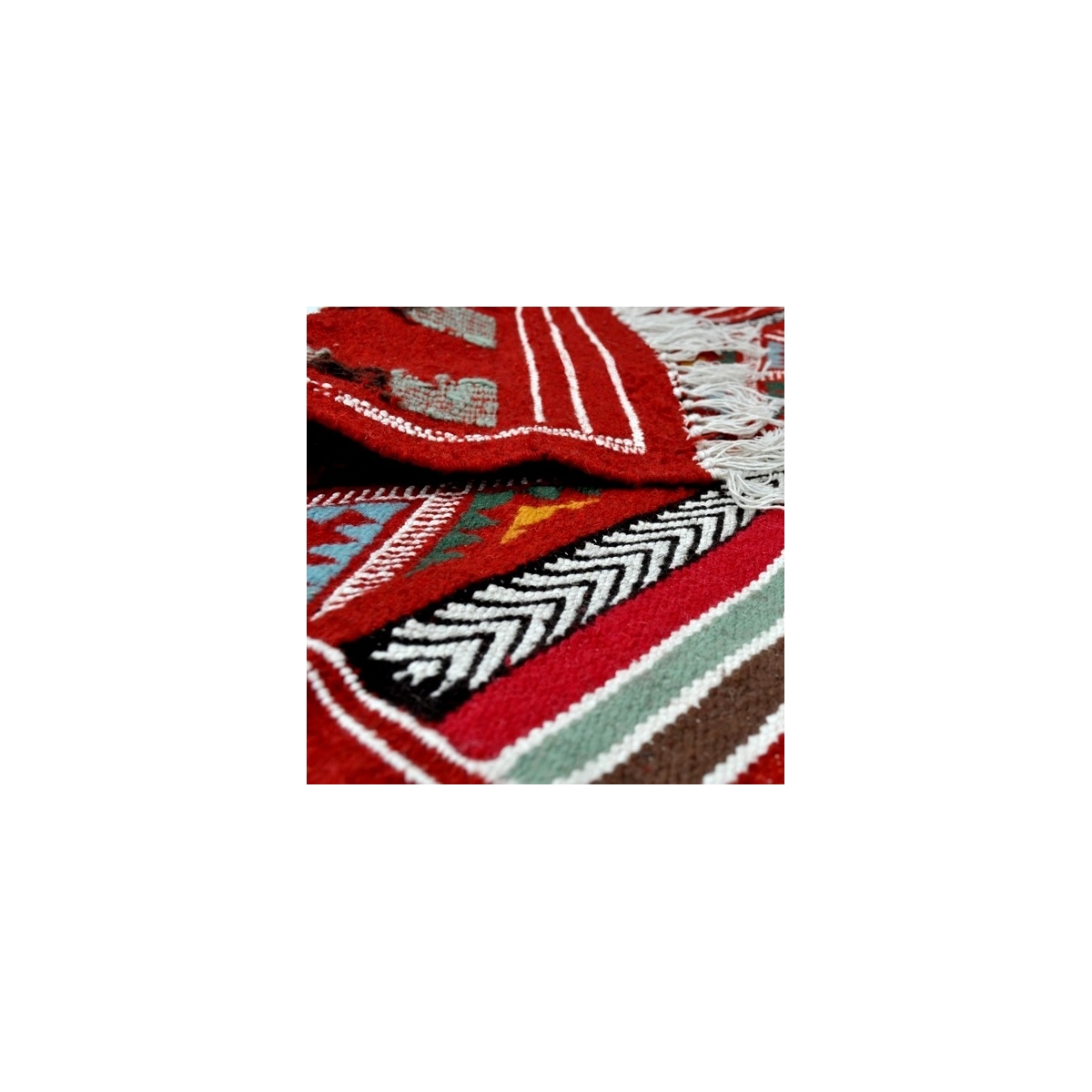 Berber carpet Large Rug Kilim Monastir 105x205 Multicolour (Handmade, Wool, Tunisia) Tunisian Rug Kilim style Moroccan rug. Rect