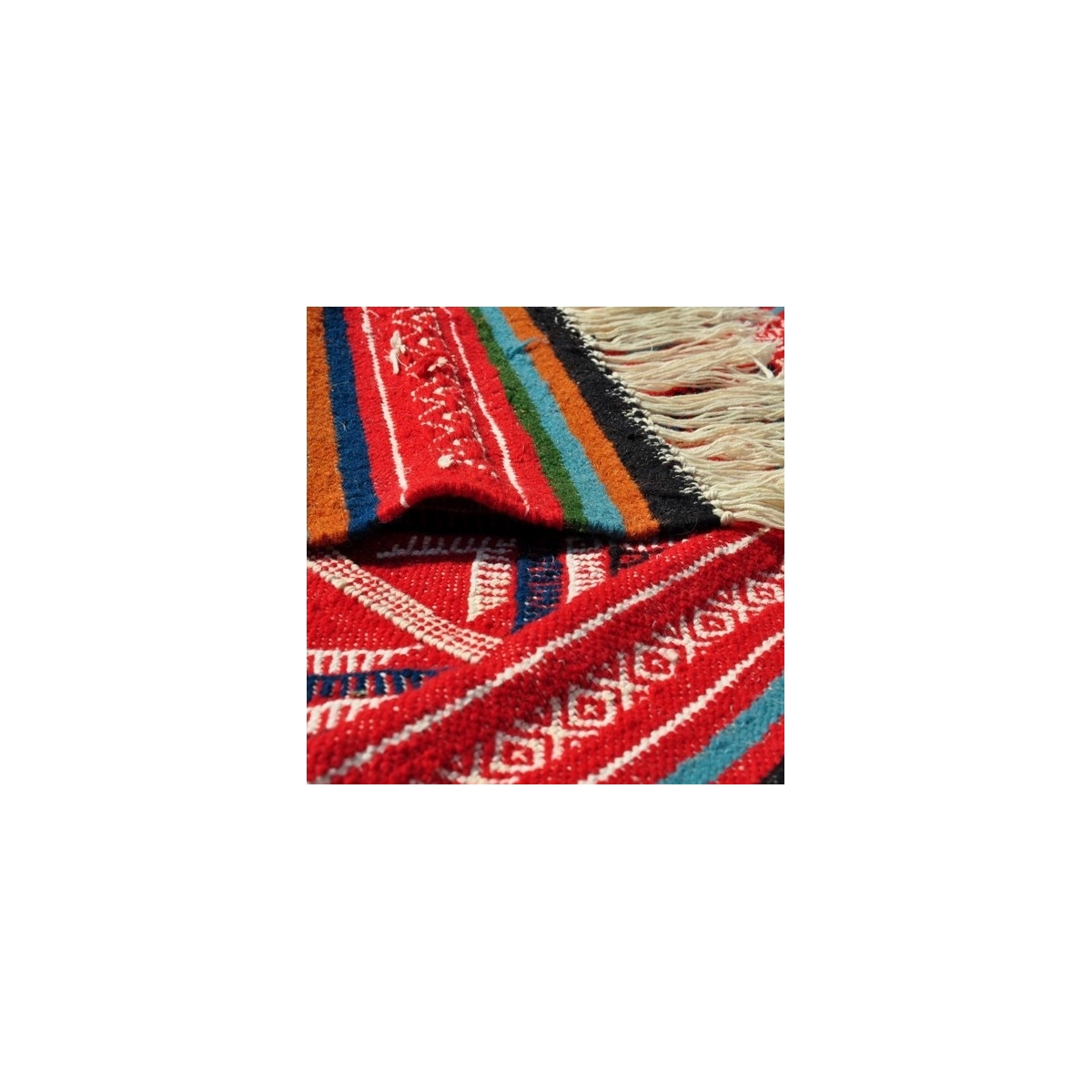 Tapete berbere Tapete Kilim longo Oubeda 65x205 Multicor (Tecidos à mão, Lã) Tapete tunisiano kilim, estilo marroquino. Tapete r