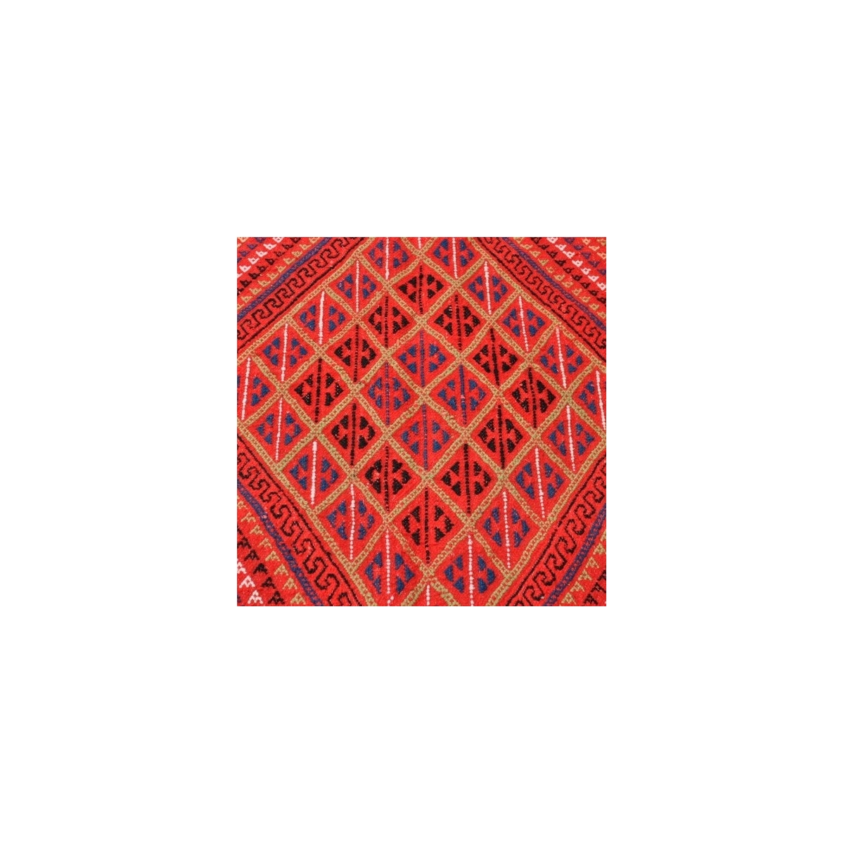 Berber Teppich Teppich Margoum Tounes 125x190 Rot (Handgefertigt, Wolle) Tunesischer Margoum-Teppich aus der Stadt Kairouan. Rec