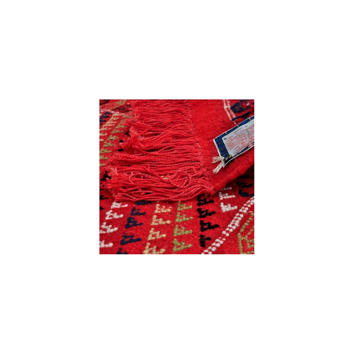 Berber Teppich Teppich Margoum Tounes 125x190 Rot (Handgefertigt, Wolle) Tunesischer Margoum-Teppich aus der Stadt Kairouan. Rec