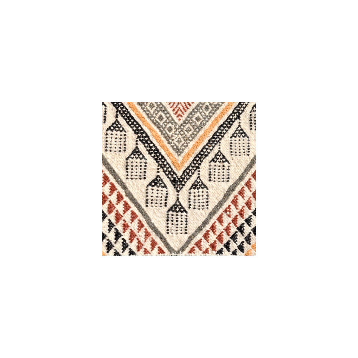 Berber Teppich Teppich Margoum Zarzis 100x195 Weiß (Handgefertigt, Wolle, Tunesien) Tunesischer Margoum-Teppich aus der Stadt Ka
