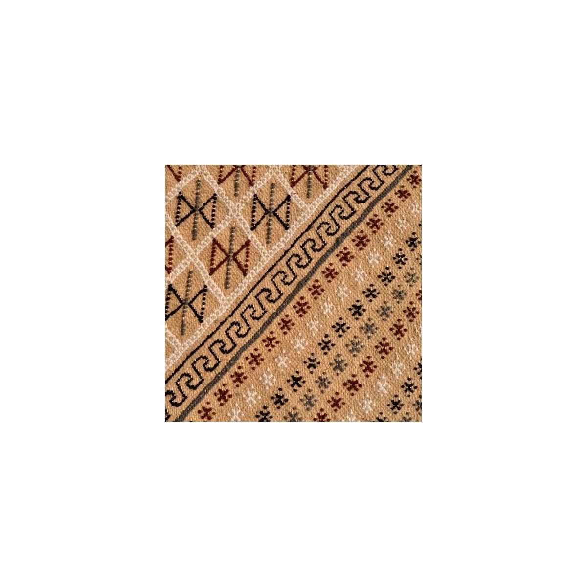 Alfombra bereber Alfombra grande Margoum Carthage 200x300 Beige (Hecho a mano, Lana) Alfombra margoum tunecina de la ciudad de K