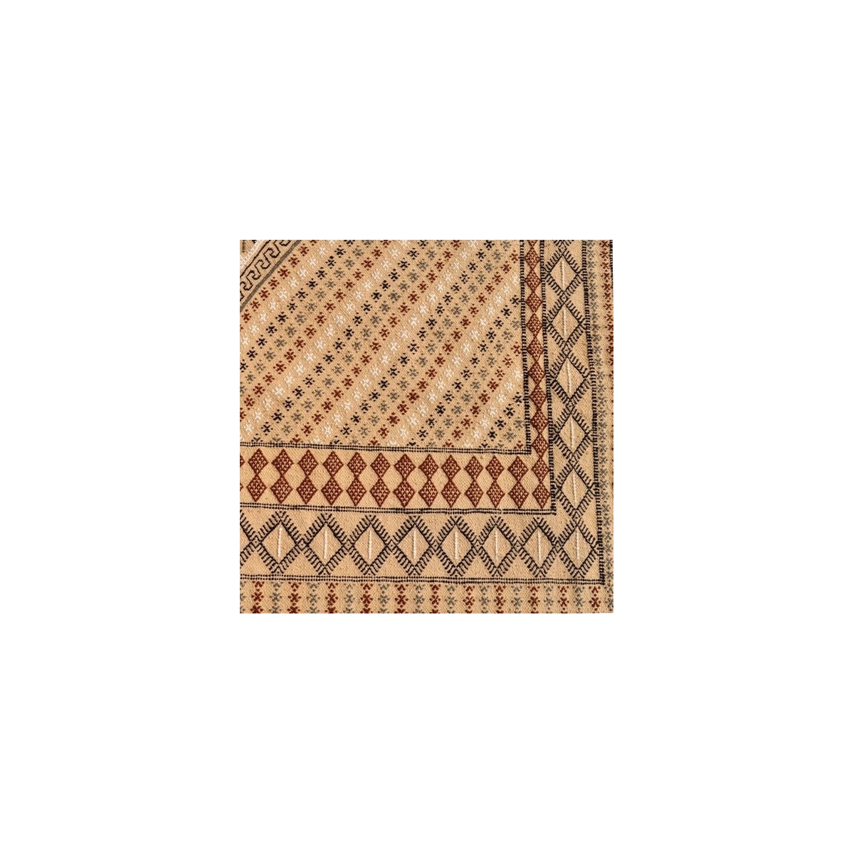 Alfombra bereber Alfombra grande Margoum Carthage 200x300 Beige (Hecho a mano, Lana) Alfombra margoum tunecina de la ciudad de K