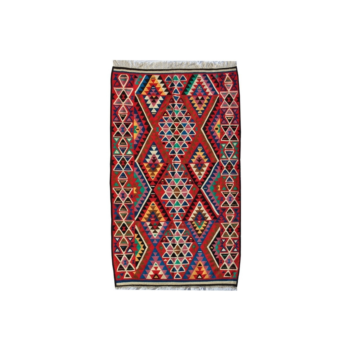 tappeto berbero Grande Tappeto Kilim Sahar 150x250 Multicolore (Fatto a mano, Lana, Tunisia) Tappeto kilim tunisino, in stile ma