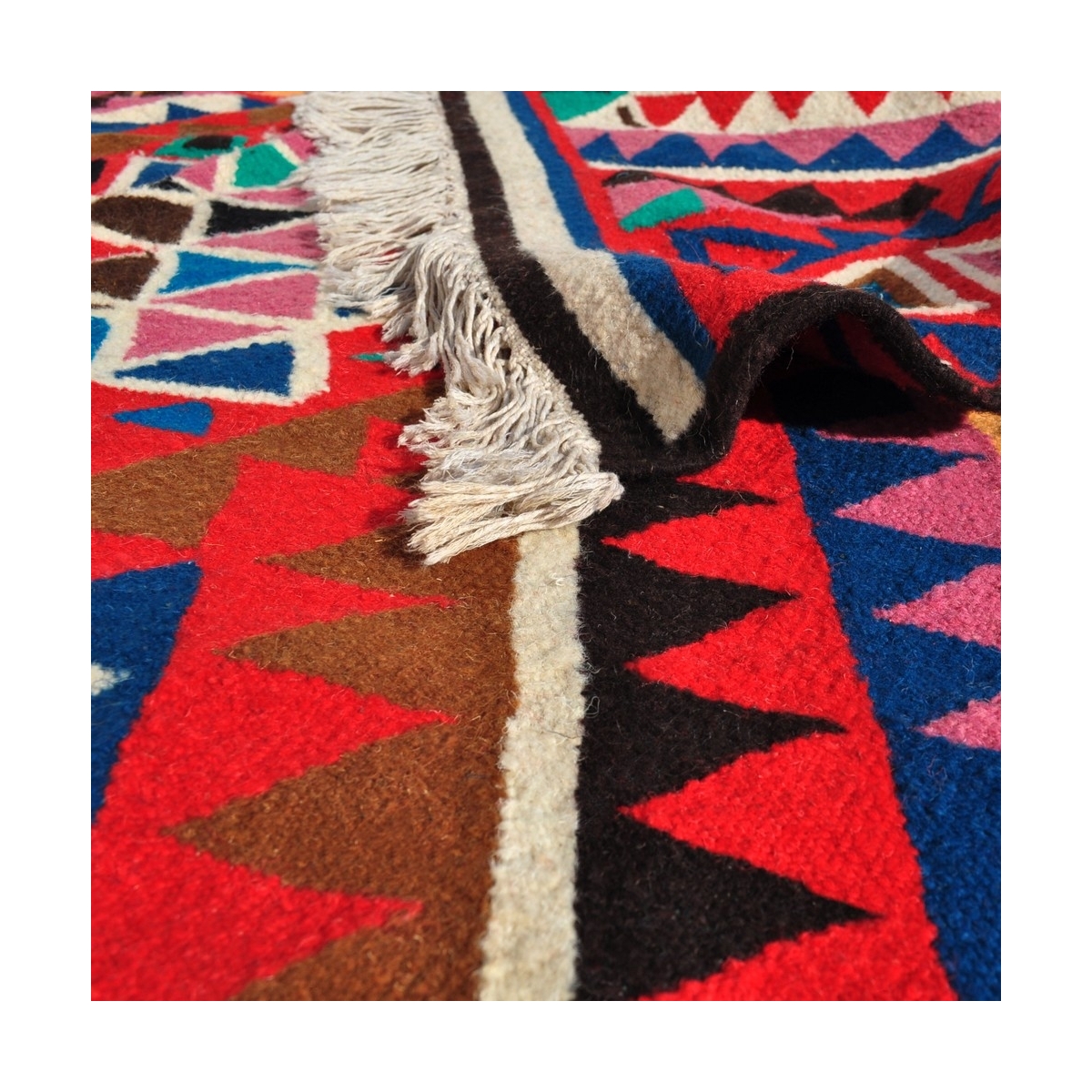 tappeto berbero Grande Tappeto Kilim Sahar 150x250 Multicolore (Fatto a mano, Lana, Tunisia) Tappeto kilim tunisino, in stile ma