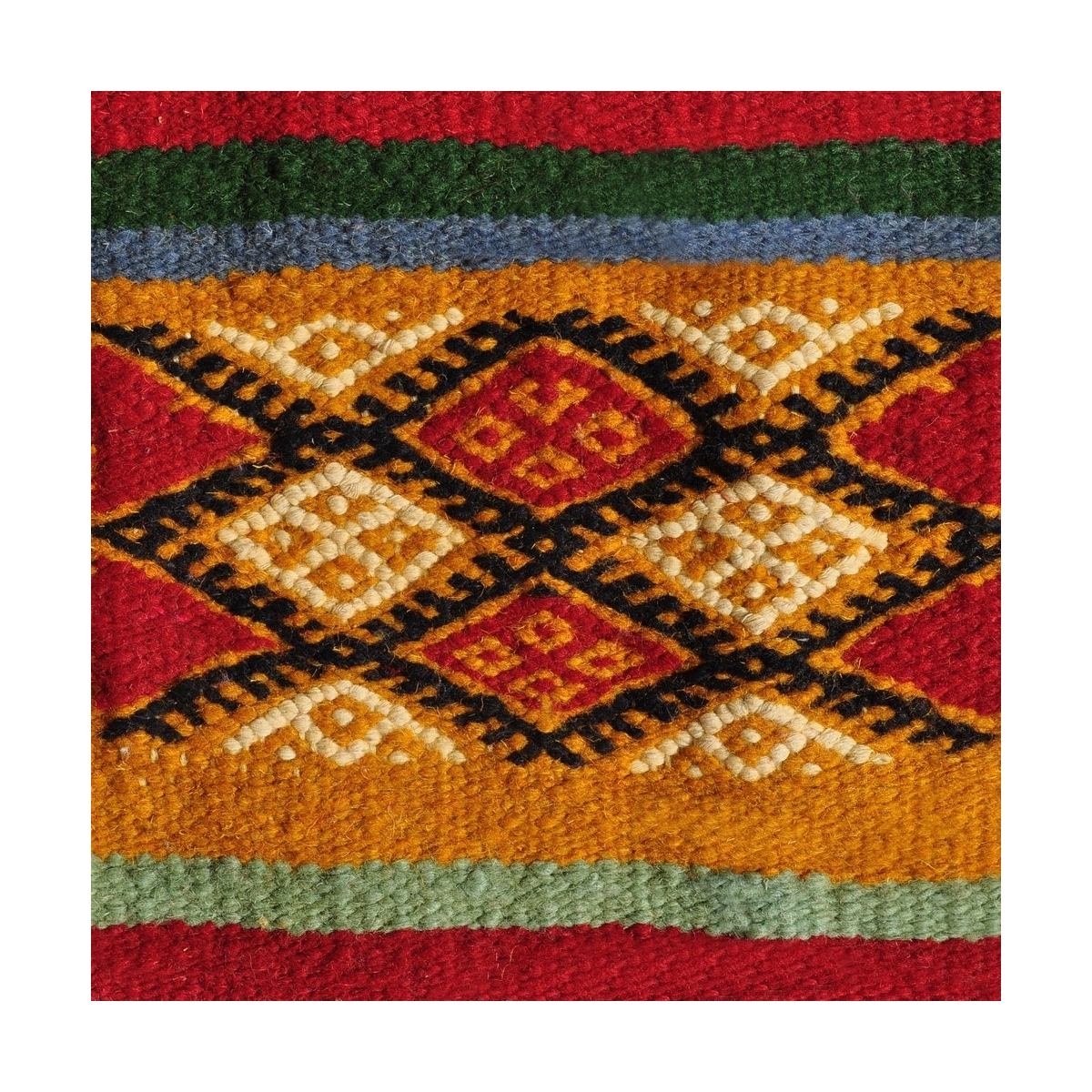Alfombra bereber Alfombra Kilim Ouarzazate 125x245 Amarillo/Multicolor (Hecho a mano, Lana) Alfombra kilim tunecina, estilo marr