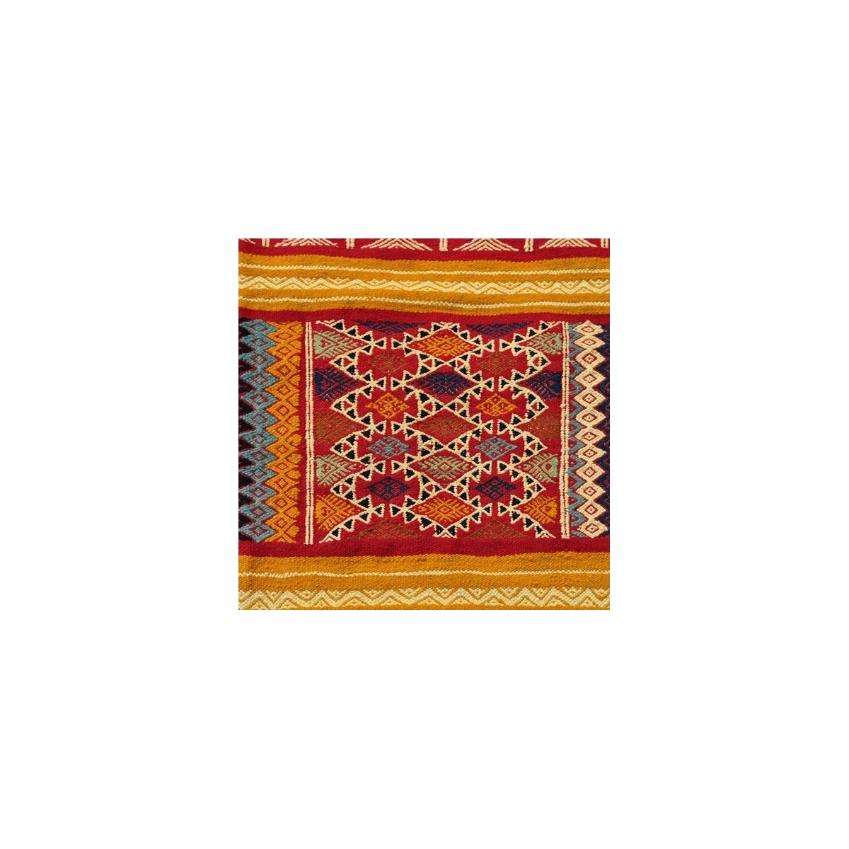 Berber carpet Rug Kilim Mthalith 140x250 Yellow/Multicolored (Handmade, Wool) Tunisian Rug Kilim style Moroccan rug. Rectangular