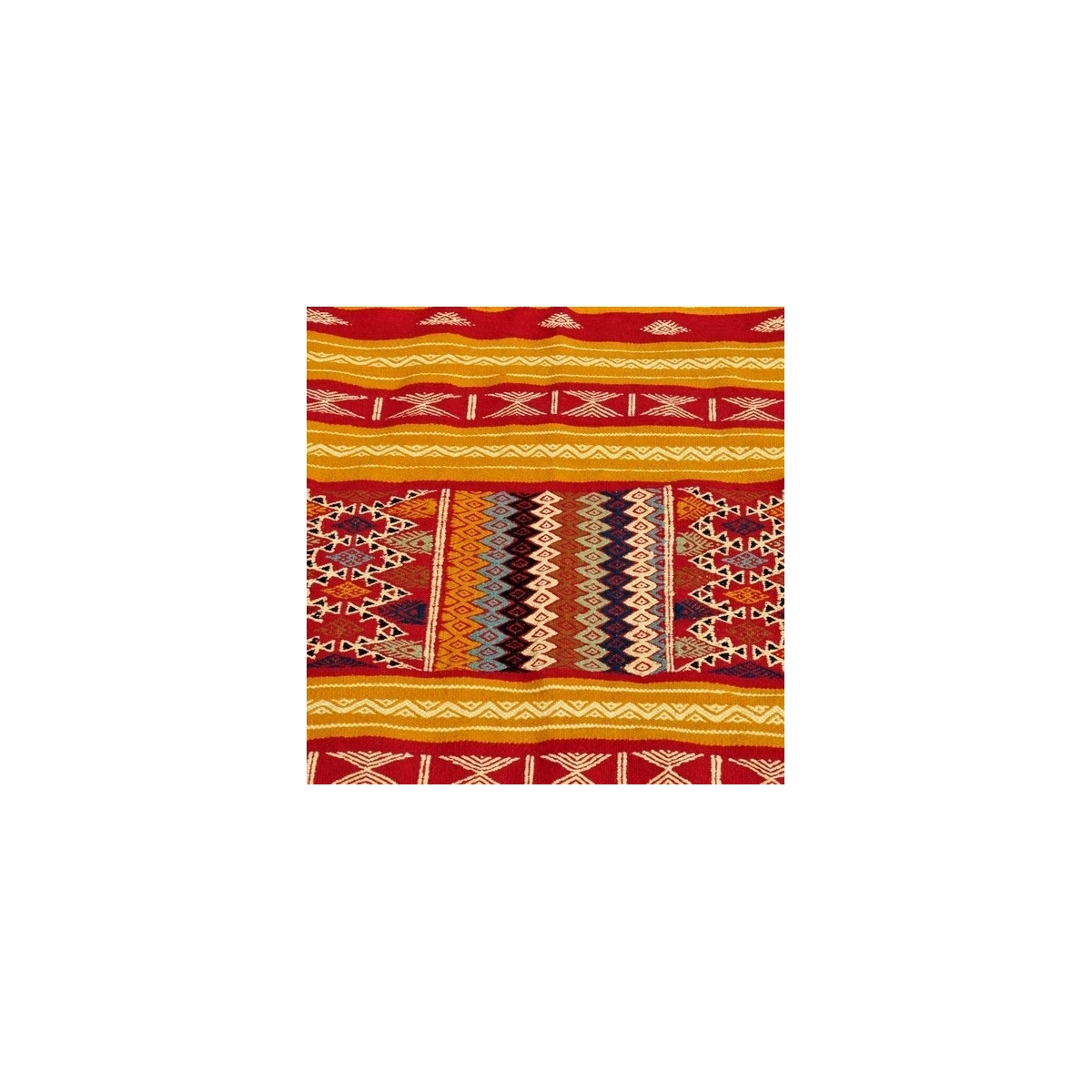 Berber carpet Rug Kilim Mthalith 140x250 Yellow/Multicolored (Handmade, Wool) Tunisian Rug Kilim style Moroccan rug. Rectangular