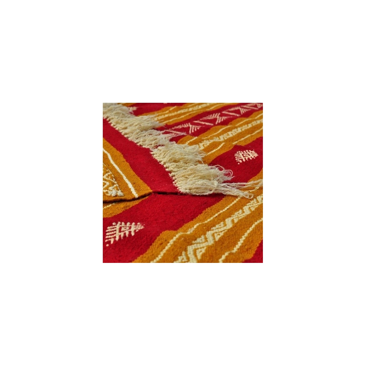 Berber carpet Rug Kilim Mthalith 140x250 Yellow/Multicolored (Handmade, Wool) Tunisian Rug Kilim style Moroccan rug. Rectangular