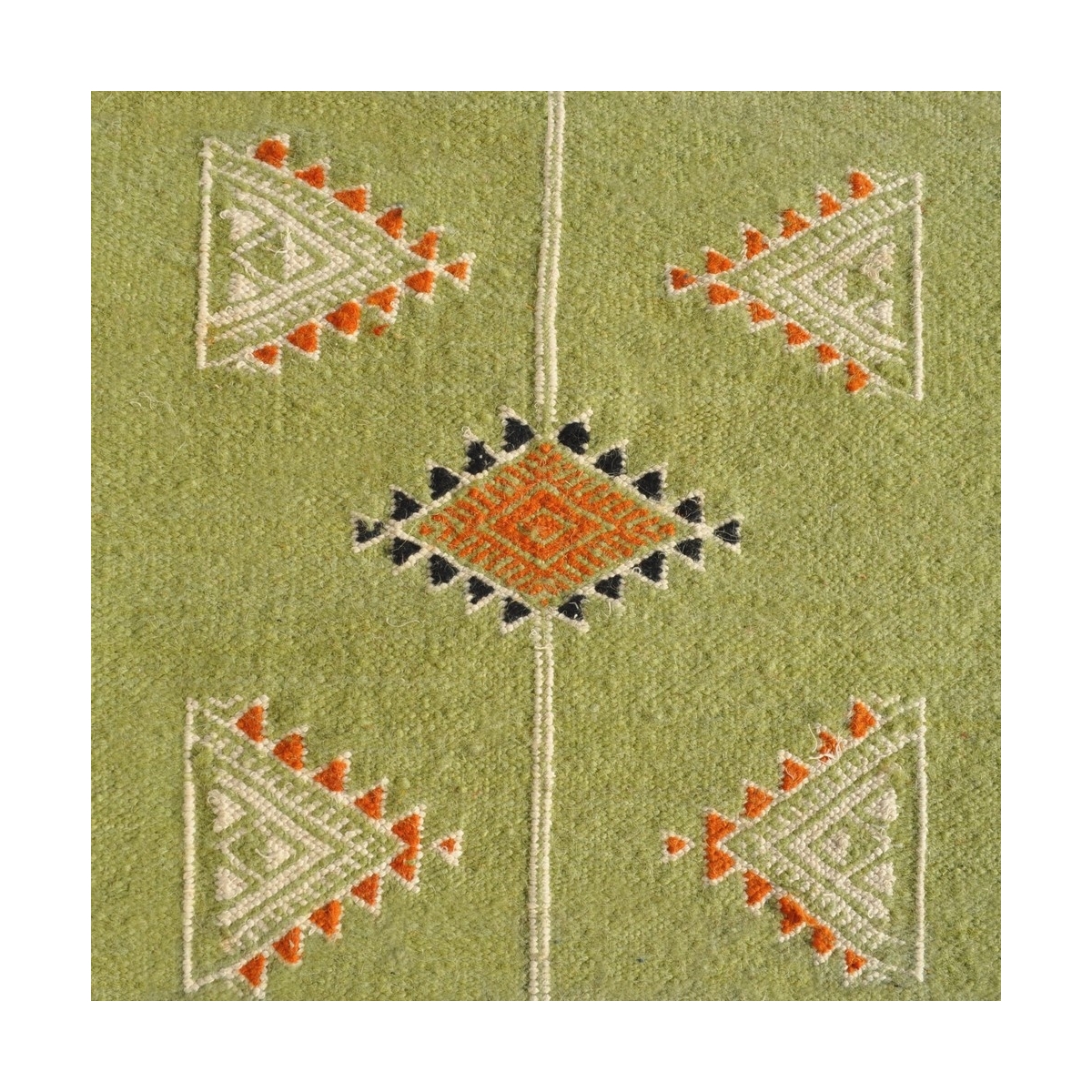 Berber Teppich Teppich Kelim Dhamer 60x210 Grün (Handgewebt, Wolle) Tunesischer Kelim-Teppich im marokkanischen Stil. Rechteckig