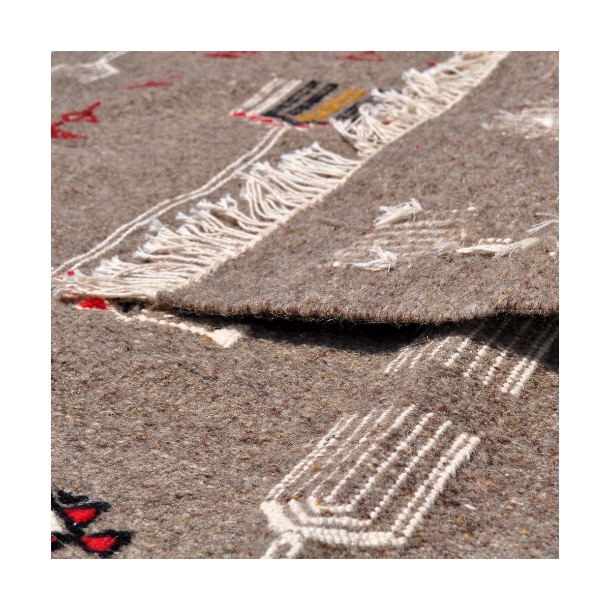 Berber carpet Rug Kilim Miskar 100x160 Grey (Handmade, Wool) Tunisian Rug Kilim style Moroccan rug. Rectangular carpet 100% wool