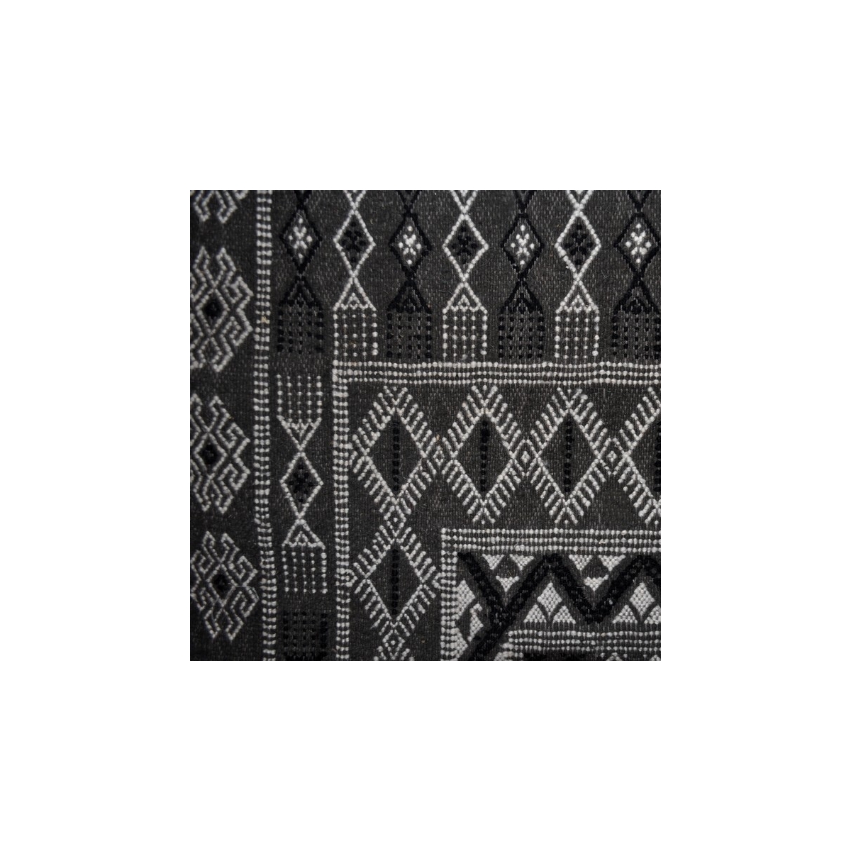 Berber tapijt Groot Tapijt Margoum Kera 155x250 Zwart (Handgeweven, Wol, Tunesië) Tunesisch Margoum Tapijt uit de stad Kairouan.
