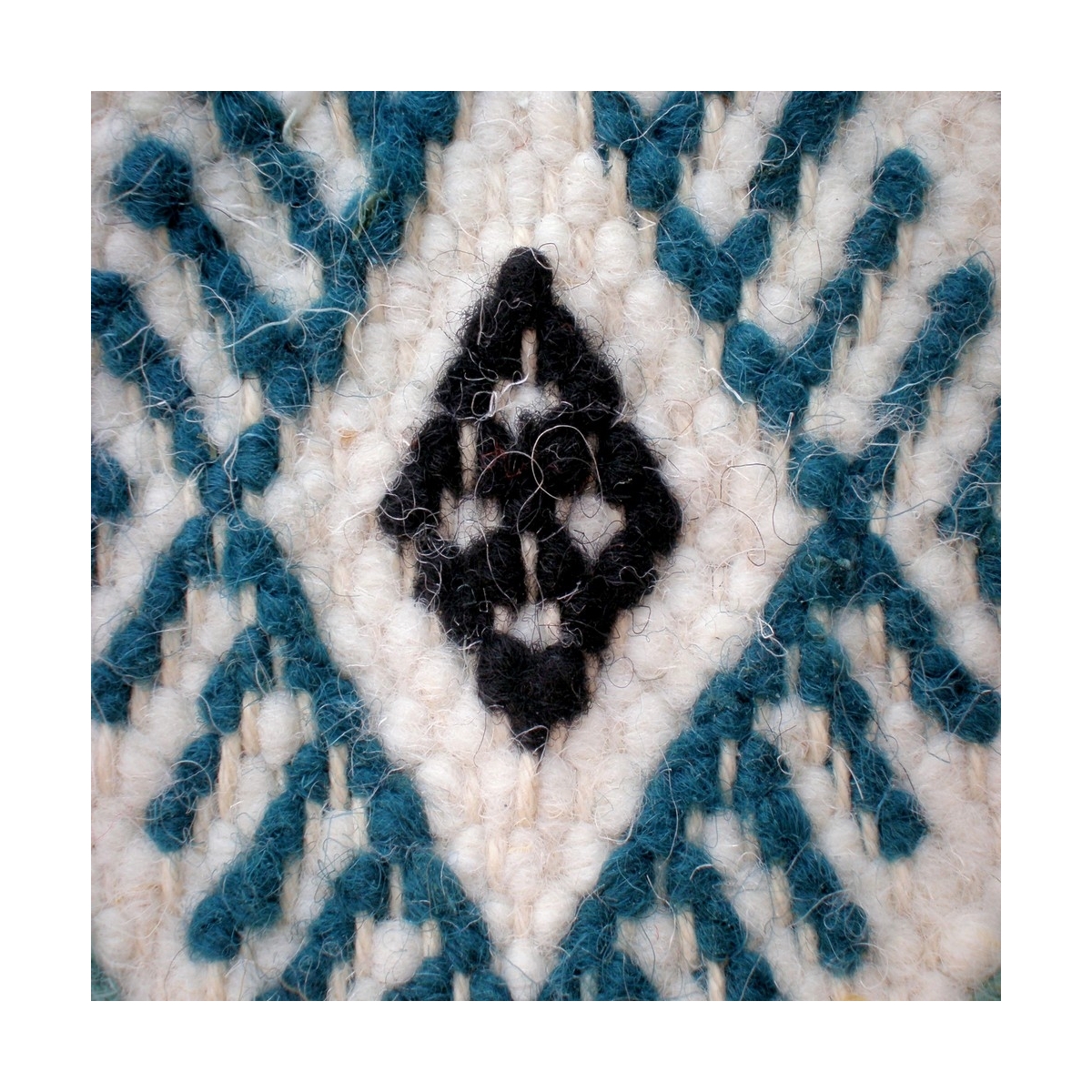Alfombra bereber Alfombra grande Margoum Morjane 100x200 Azul/Blanco (Hecho a mano, Lana, Túnez) Alfombra margoum tunecina de la