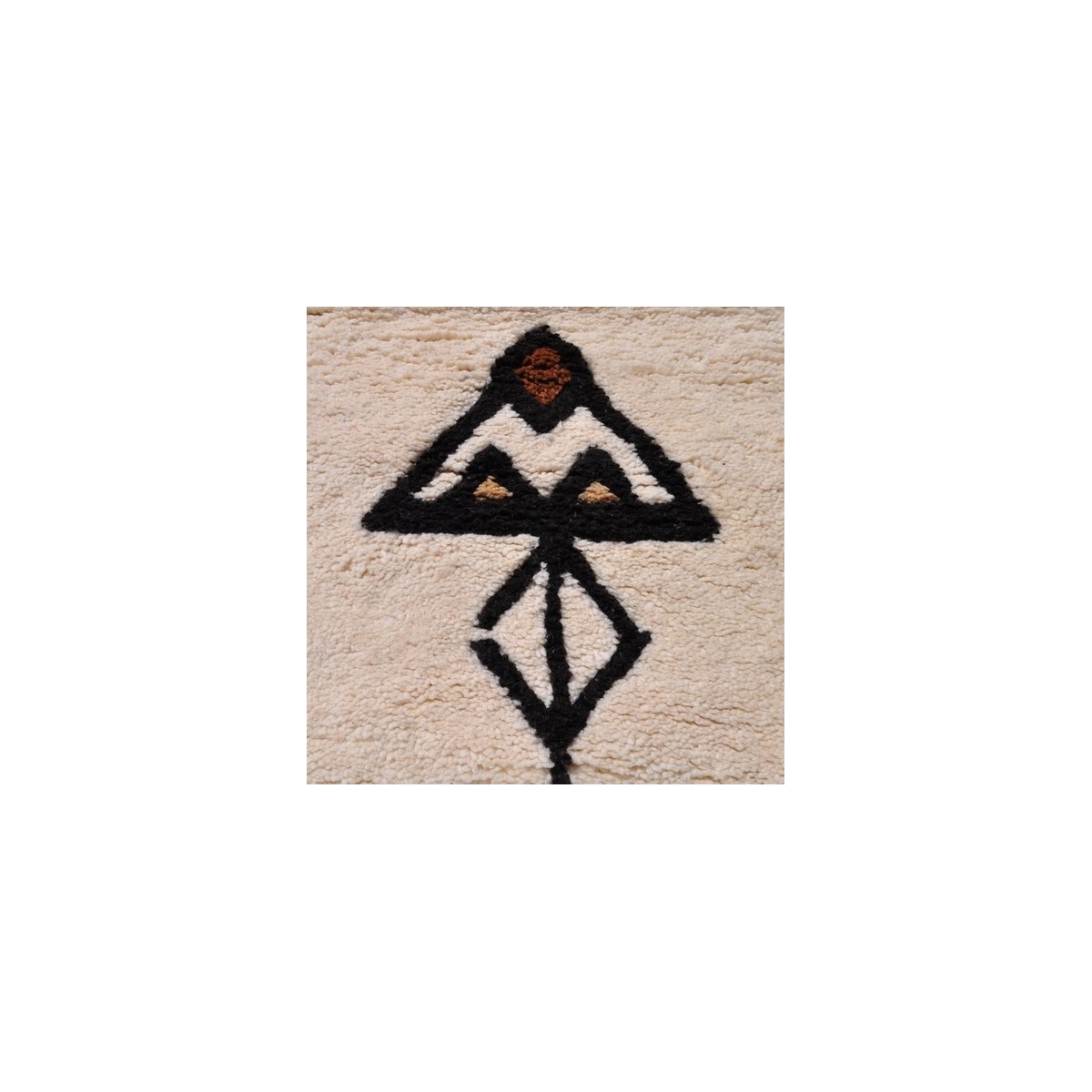 Tapis berbère Tapis Laine Blanc Fares 175x235 (Noué main, unique, Tunisie) Tapis berbère haute laine blanc tunisien style tapis 