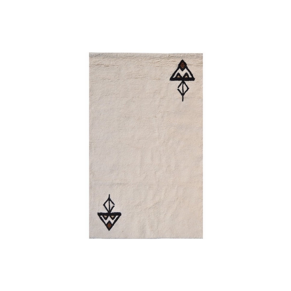 Berber carpet Rug Wool White Fares 175x235 (Handmade, unique, Tunisia) High pile white wool tunisian berber rug. Moroccan beni o