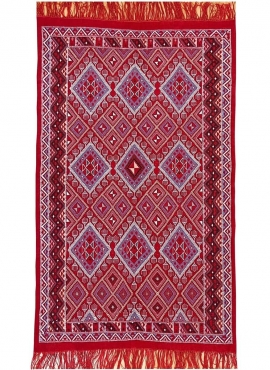 tappeto berbero Tappeto Margoum Ayoun 126x208 Rosso (Fatto a mano, Lana) Tappeto margoum tunisino della città di Kairouan. Tappe