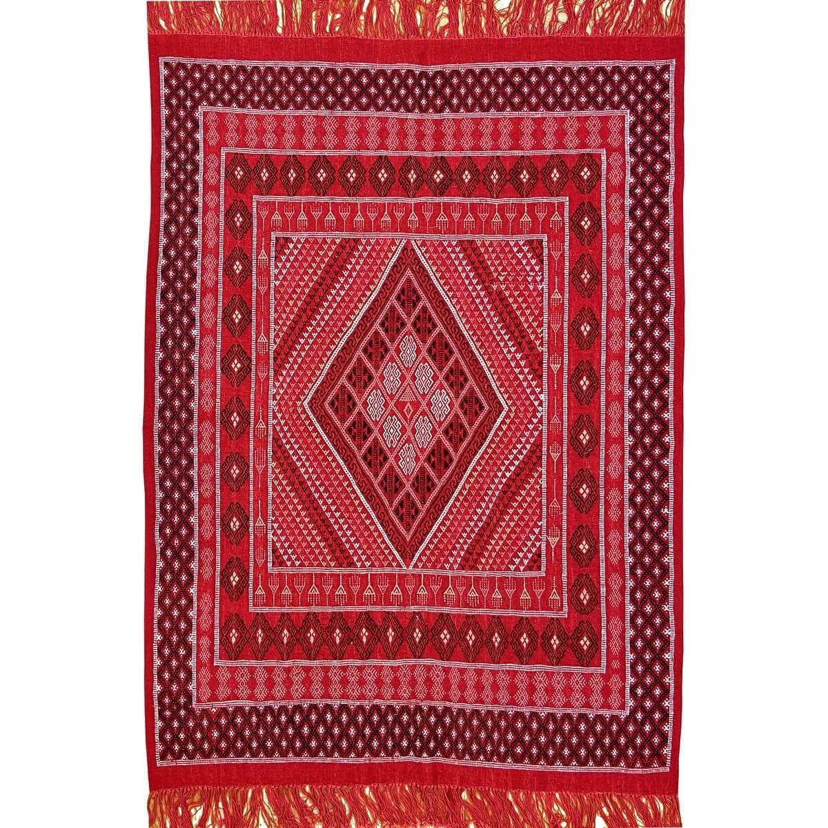 Berber Teppich Teppich Margoum Eklil 171x238 cm Rot (Handgefertigt, Wolle) Tunesischer Margoum-Teppich aus der Stadt Kairouan. R