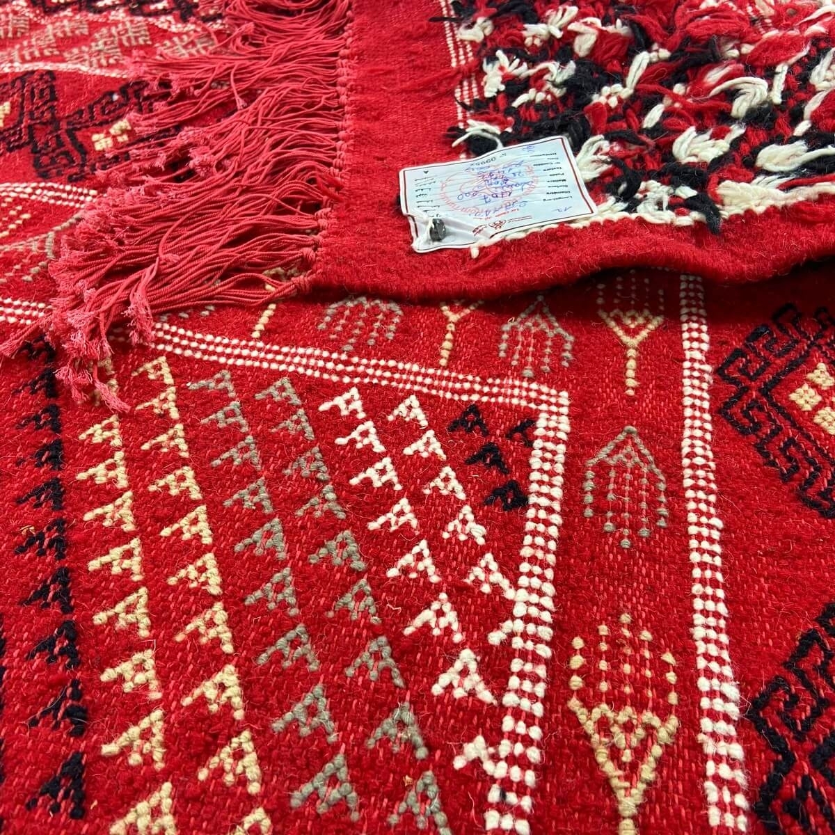 Berber Teppich Teppich Margoum Eklil 171x238 cm Rot (Handgefertigt, Wolle) Tunesischer Margoum-Teppich aus der Stadt Kairouan. R