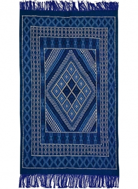 tappeto berbero Tappeto Margoum Jed 120x212 cm Blu/Bianco (Fatto a mano, Lana, Tunisia) Tappeto margoum tunisino della città di 