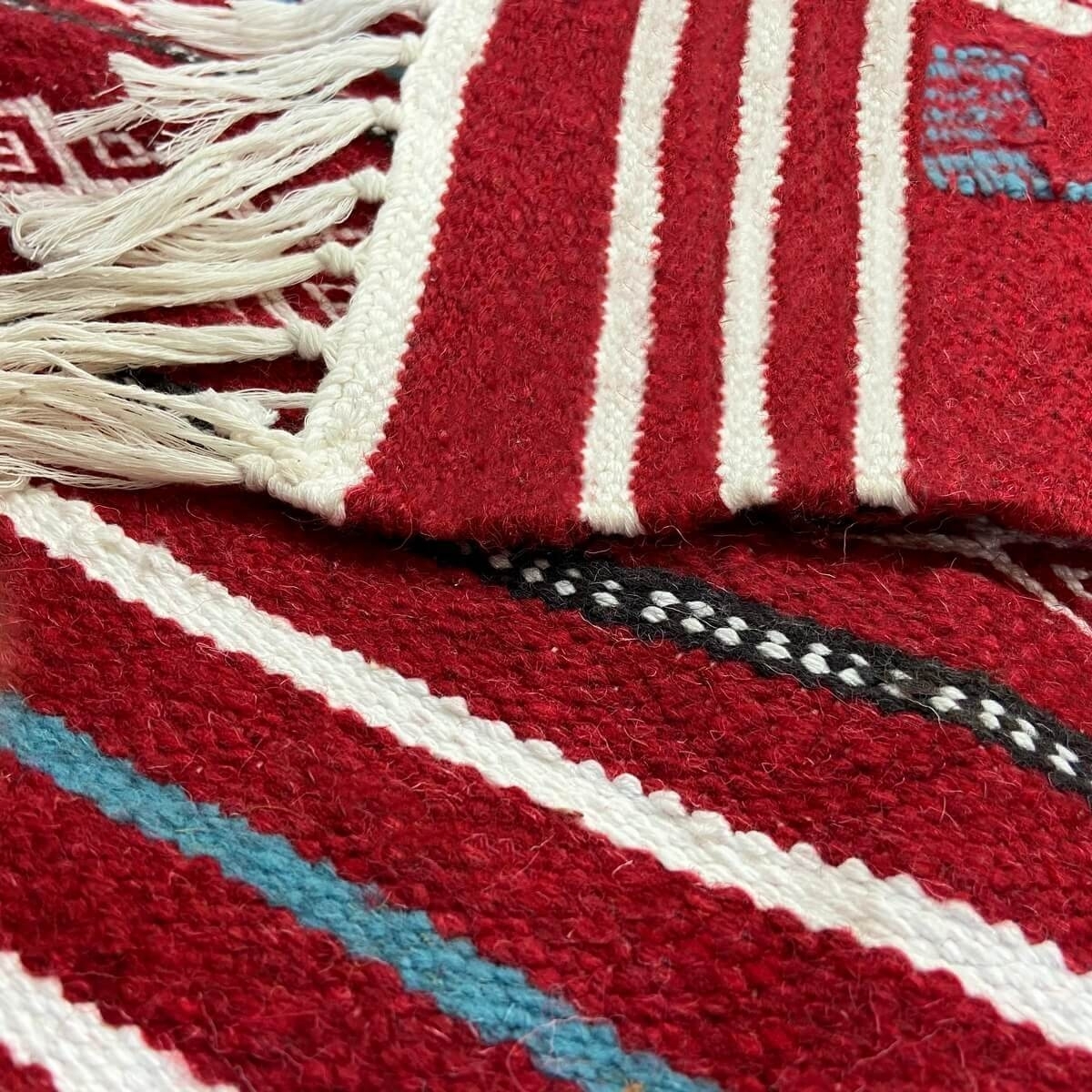 Tapete berbere Tapete Kilim Luban 140x258 cm Vermelho/Multicor (Tecidos à mão, Lã) Tapete tunisiano kilim, estilo marroquino. Ta