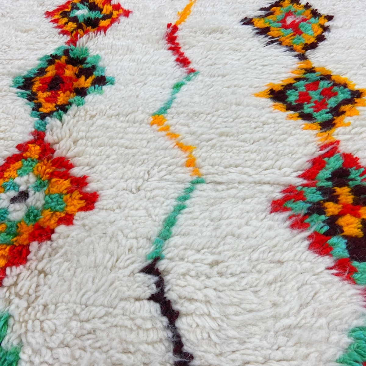 Berber Teppich Teppich Azilal Azwaw 160x255 Weiß/Mehrfarbig  (Handgefertigt, Wolle, Marokko) Tunesischer Margoum-Teppich aus der