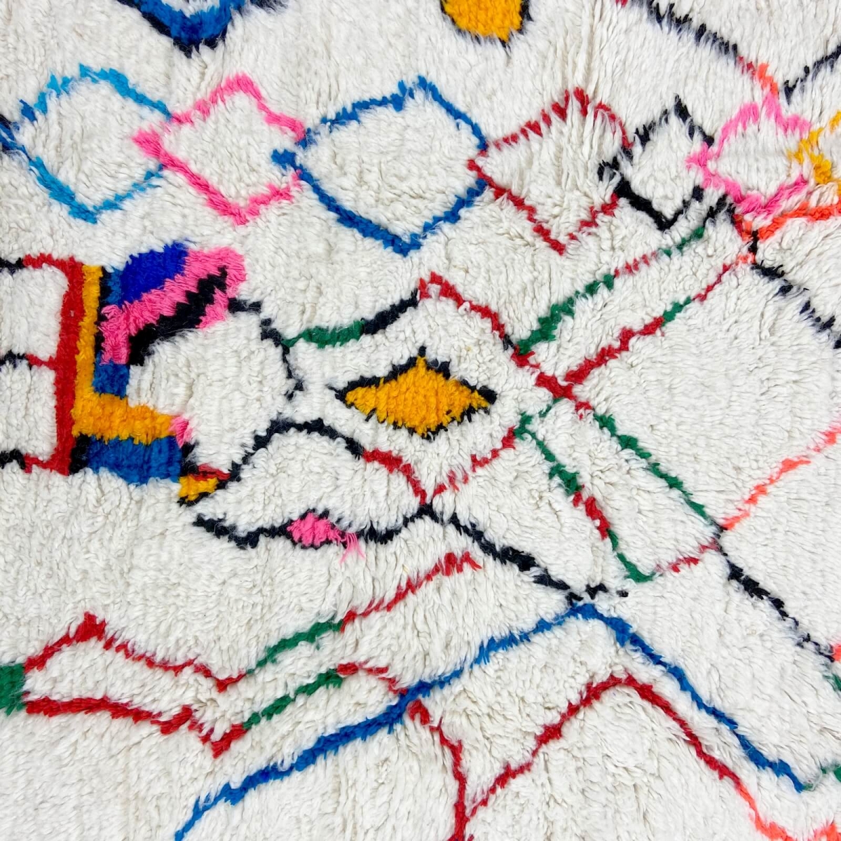 Berber carpet Rug Azilal Yemasten 170x290 cm White/Multicolored (Handmade, Wool, Morocco) Tunisian margoum rug from the city of 