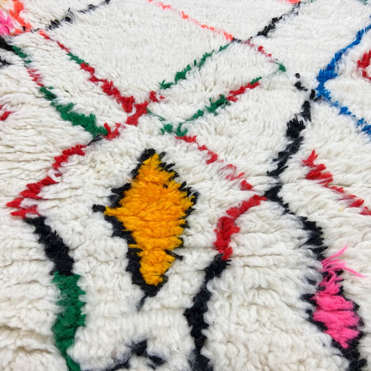 Tapete berbere Tapete Margoum Yemasten 170x290 cm Branco/Multicolorido (Artesanal, Lã, Marrocos) Tapete Margoum tunisino da cida