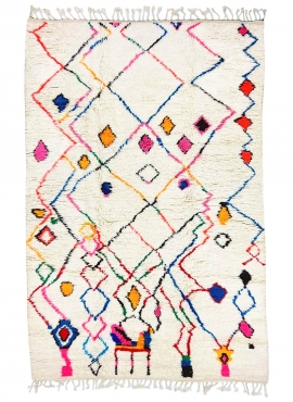 Berber carpet Rug Azilal Yemasten 170x290 cm White/Multicolored (Handmade, Wool, Morocco) Tunisian margoum rug from the city of 
