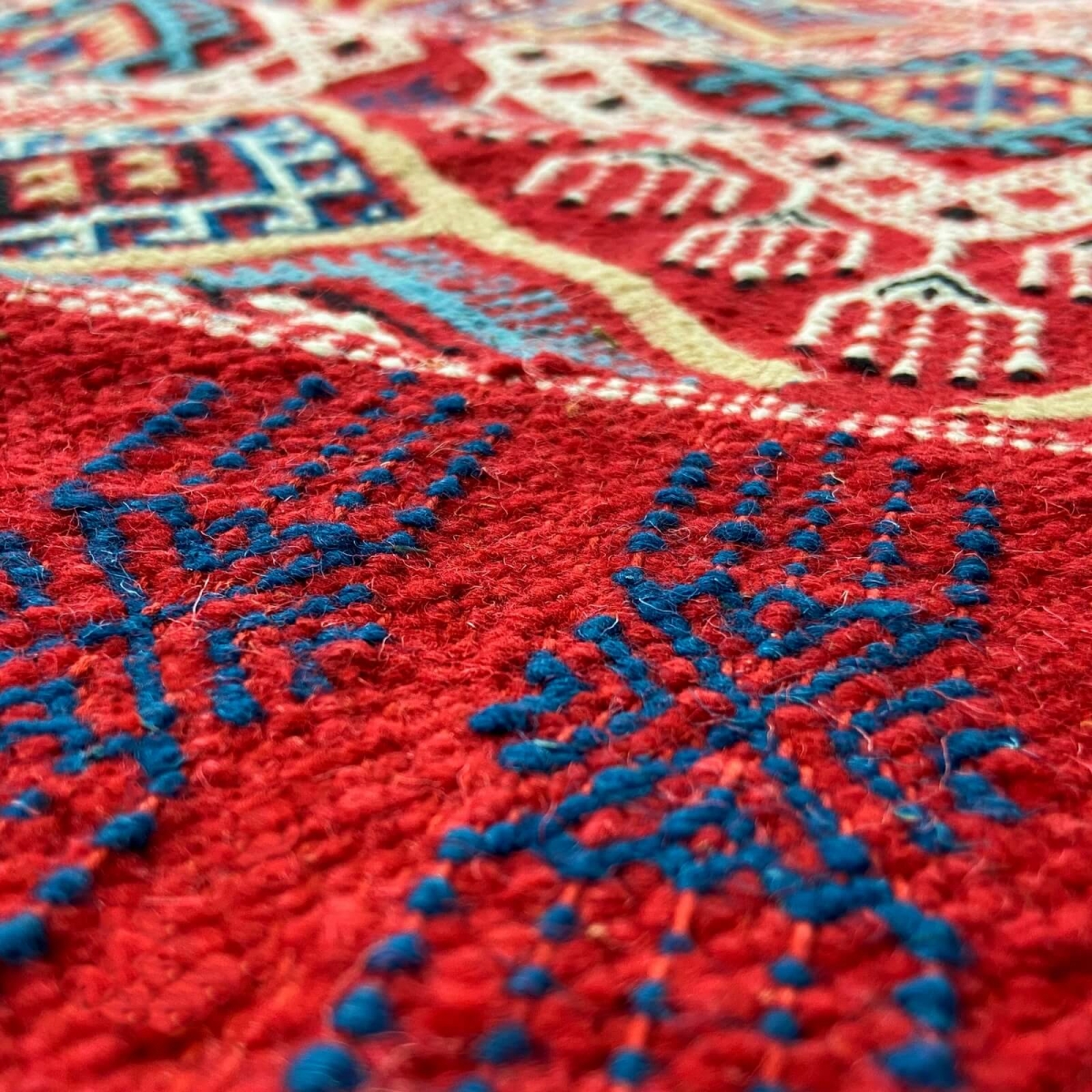 Berber Teppich Teppich Margoum Badis 170x260 cm Rot (Handgefertigt, Wolle) Tunesischer Margoum-Teppich aus der Stadt Kairouan. R