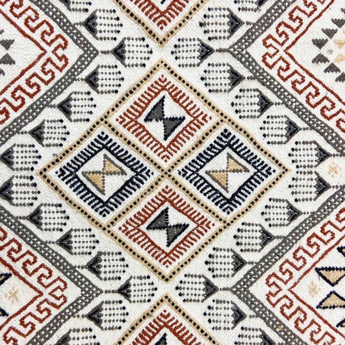 Berber Teppich Teppich Margoum Krish 170x240 cm Weiß/Beige (Handgefertigt, Wolle, Tunesien) Tunesischer Margoum-Teppich aus der 