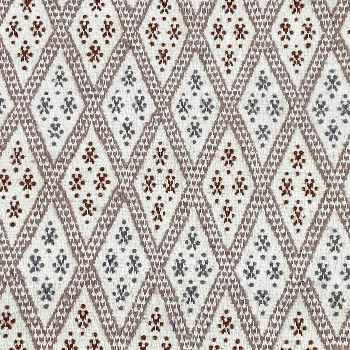Berber carpet Rug Margoum 95x275 cm White/Brown | Handmade, Wool, Tunisia) Tunisian margoum rug from the city of Kairouan. Recta