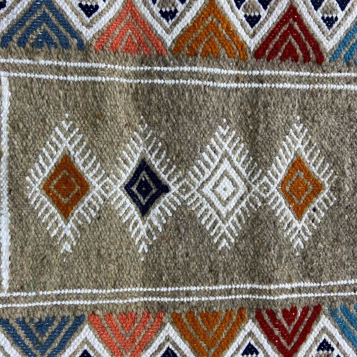 Berber tapijt Tapijt Kilim Hekku 60x98 Grijs (Handgeweven, Wol, Tunesië) Tunesisch kilimdeken, Marokkaanse stijl. Rechthoekig wo