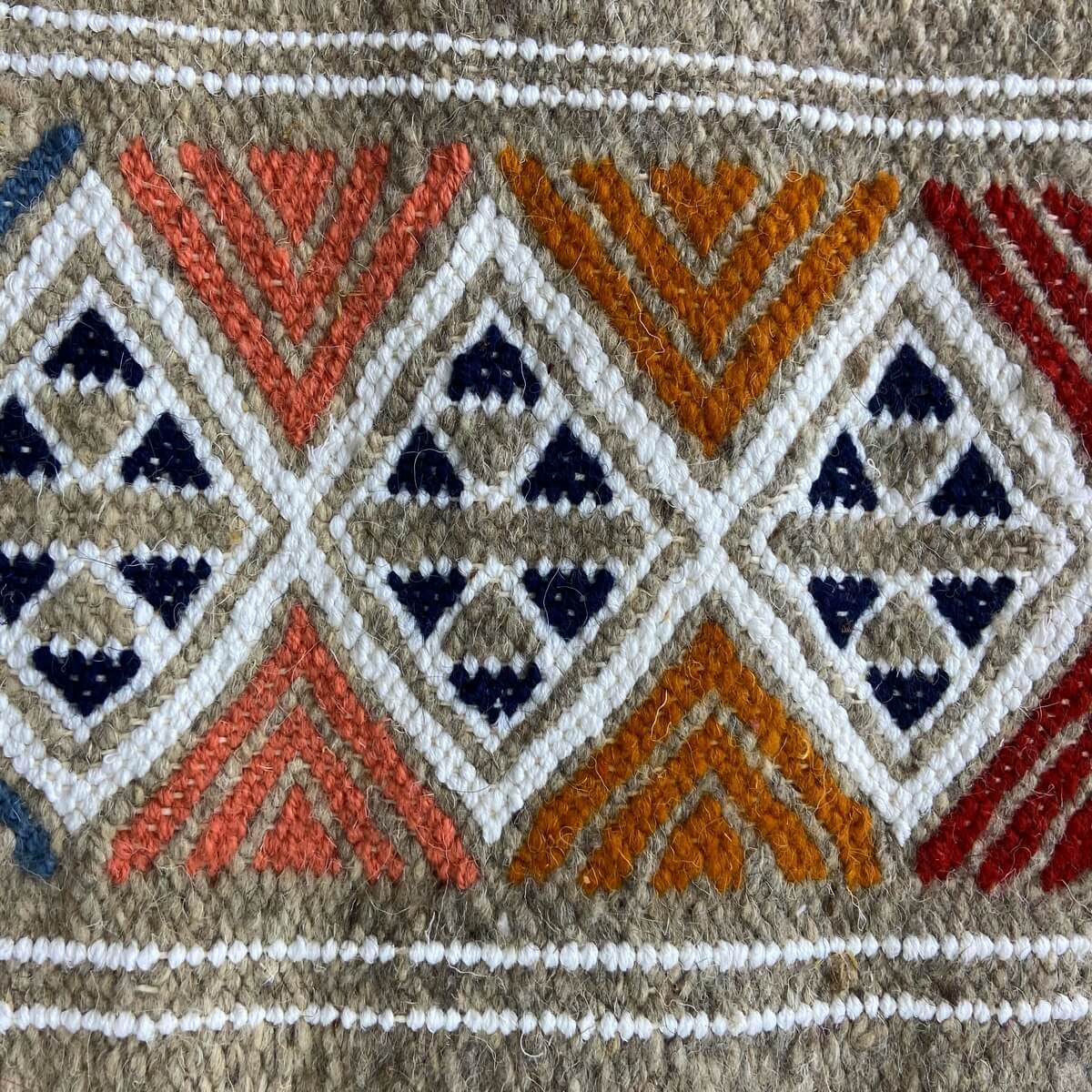 Berber tapijt Tapijt Kilim Hekku 60x98 Grijs (Handgeweven, Wol, Tunesië) Tunesisch kilimdeken, Marokkaanse stijl. Rechthoekig wo