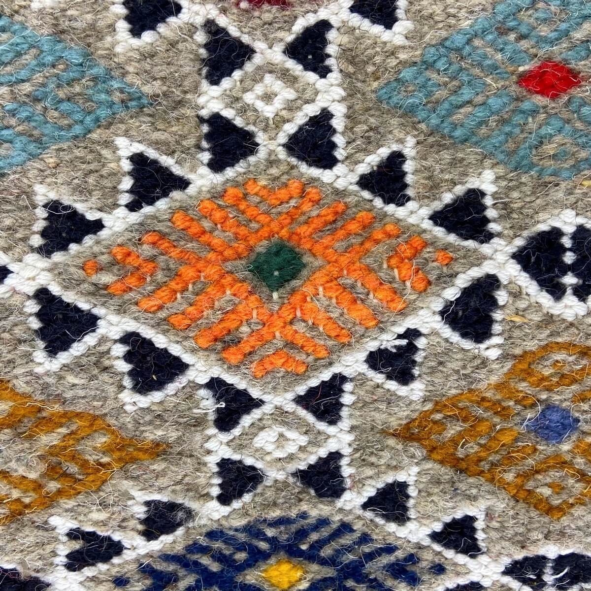 tappeto berbero Tappeto Kilim Edewi 60x111 Grigio (Fatto a mano, Lana, Tunisia) Tappeto kilim tunisino, in stile marocchino. Tap