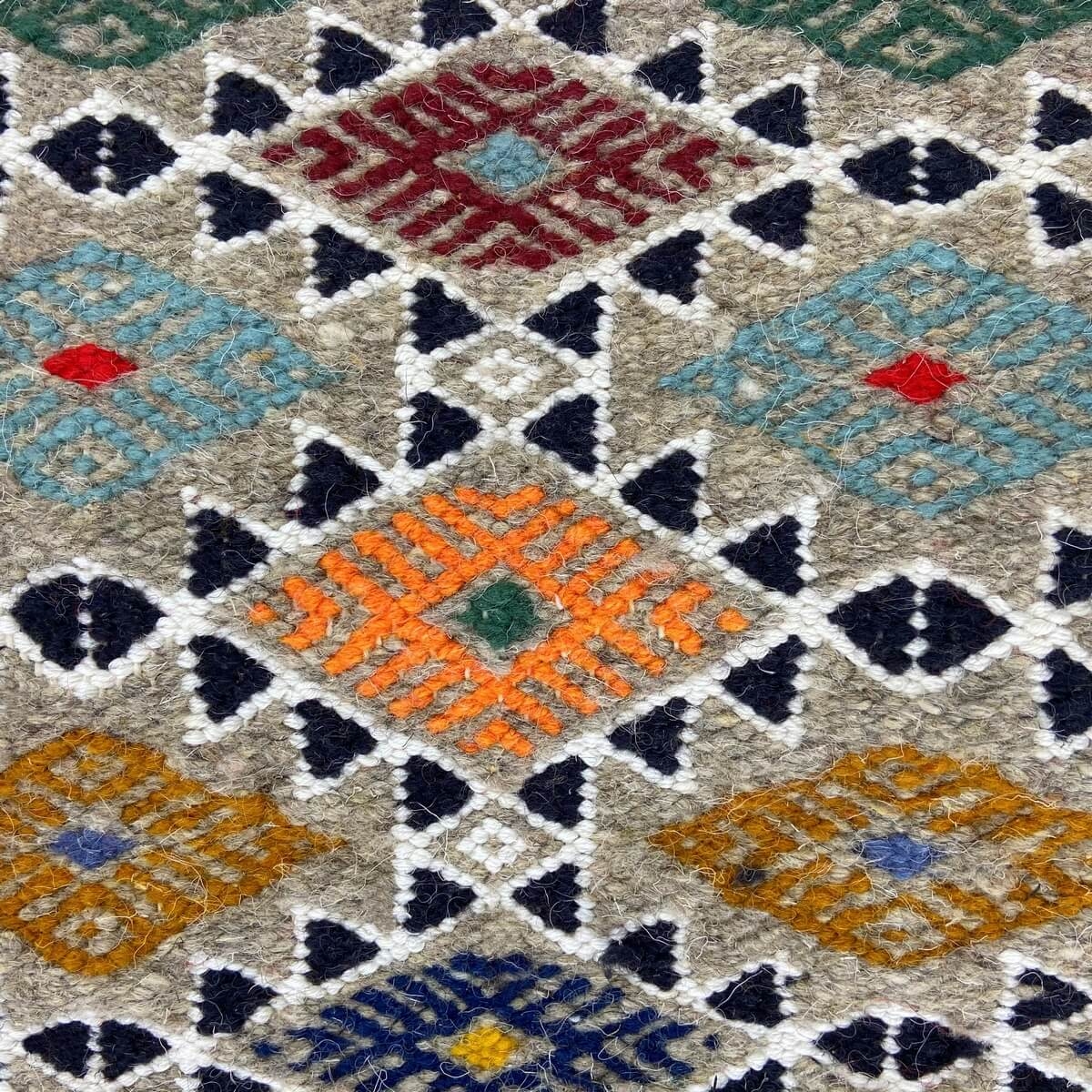 tappeto berbero Tappeto Kilim Edewi 60x111 Grigio (Fatto a mano, Lana, Tunisia) Tappeto kilim tunisino, in stile marocchino. Tap